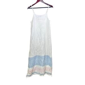 C&C California Womens Dress Sz S %100 Linen Maxi Beachy Coastal Natural Boho